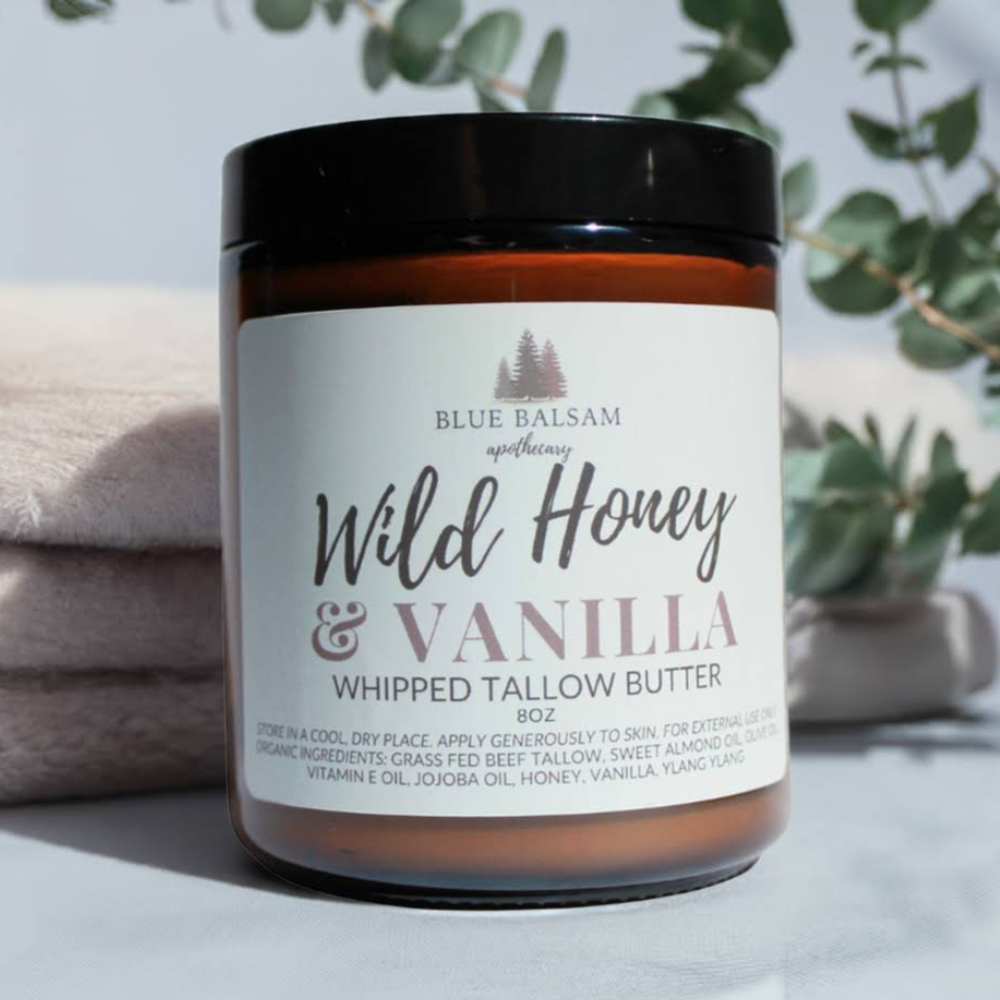 Whipped Tallow Body Butter | Wild Honey & Vanilla | Grass Fed Tallow Balm | Tallow Skincare