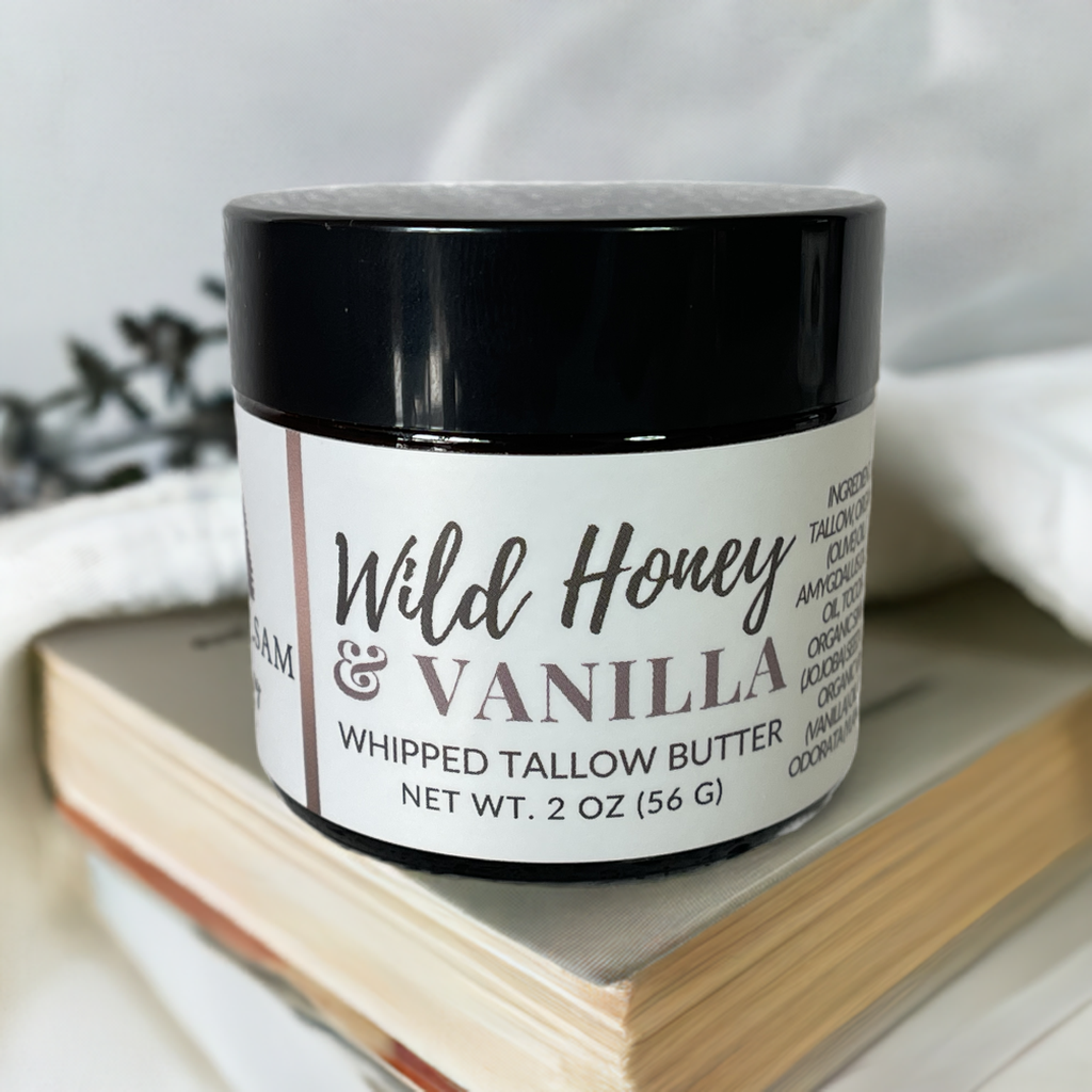 Whipped Tallow Body Butter | Wild Honey & Vanilla | Grass Fed Tallow Balm | Tallow Skincare