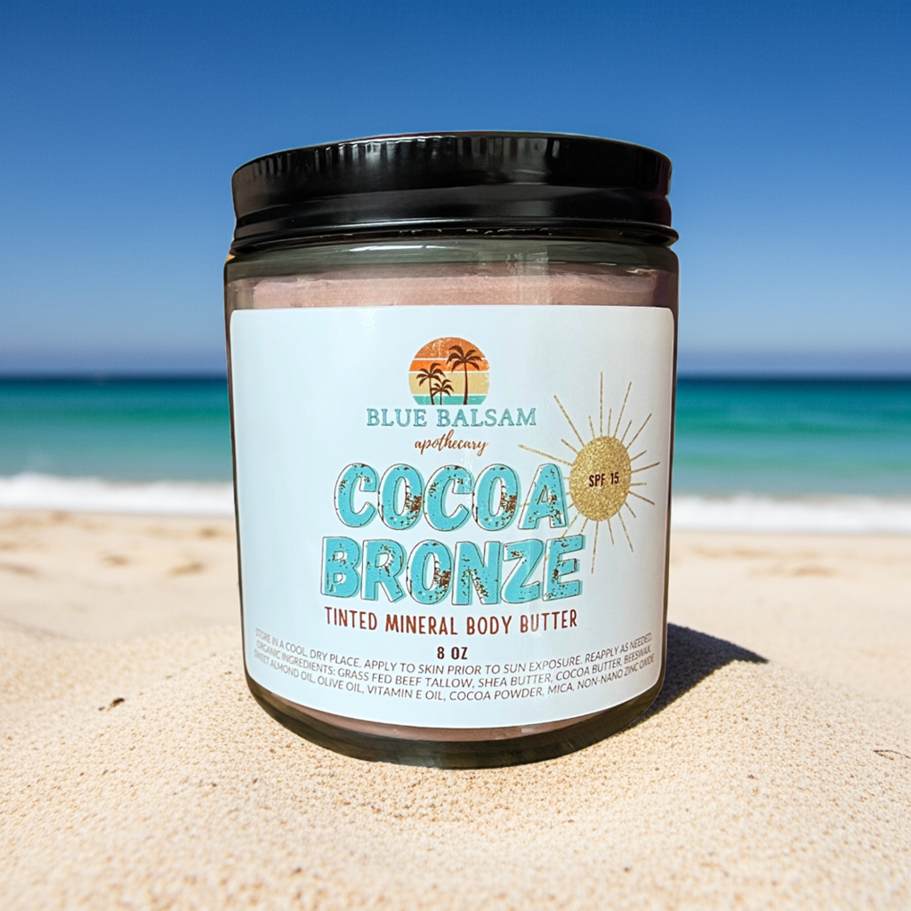 Cocoa Bronze Mineral Body Butter | Whipped Tallow Sunscreen l Organic Grass fed Tallow Butter | Nonnano Zinc l Tallow Skincare l