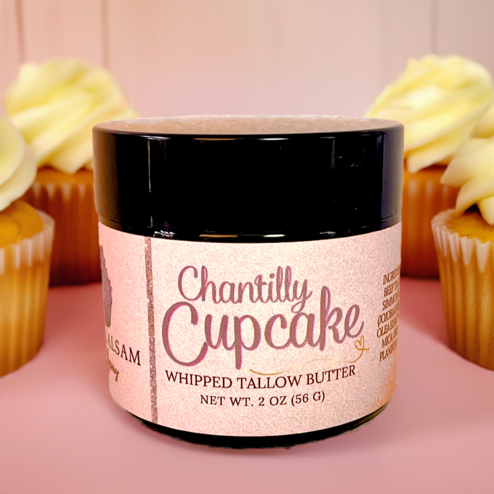 Whipped Tallow Body Butter | Chantilly Cupcake | Grass Fed Tallow Balm | Tallow Skincare