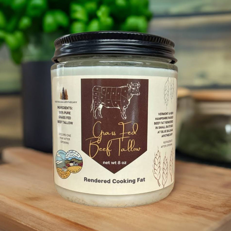 Organic Vermont Grass Fed Grass Finished Beef Tallow | Cooking Fat | Rendered Tallow |