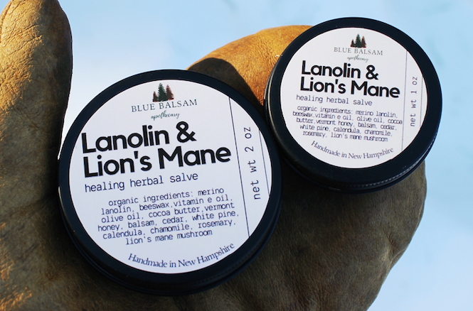 Lanolin & Lion’s Mane Multipurpose Healing Herbal Salve | New Hampshire Made | Natural Antiseptic | Anti-inflammatory | Antibiotic |