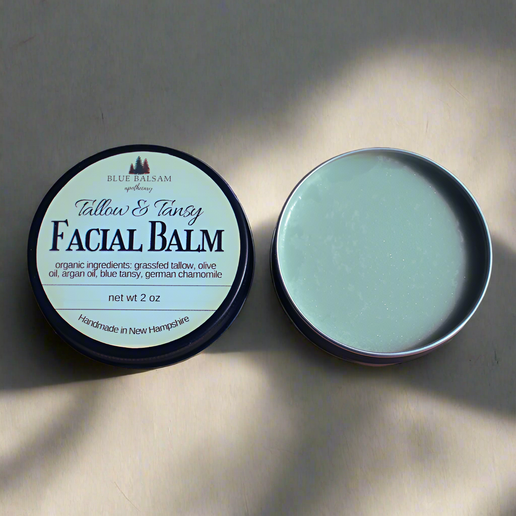 Blue Tansy & Tallow Face Balm | Facial Moisturizer | Organic | New Hampshire Made |