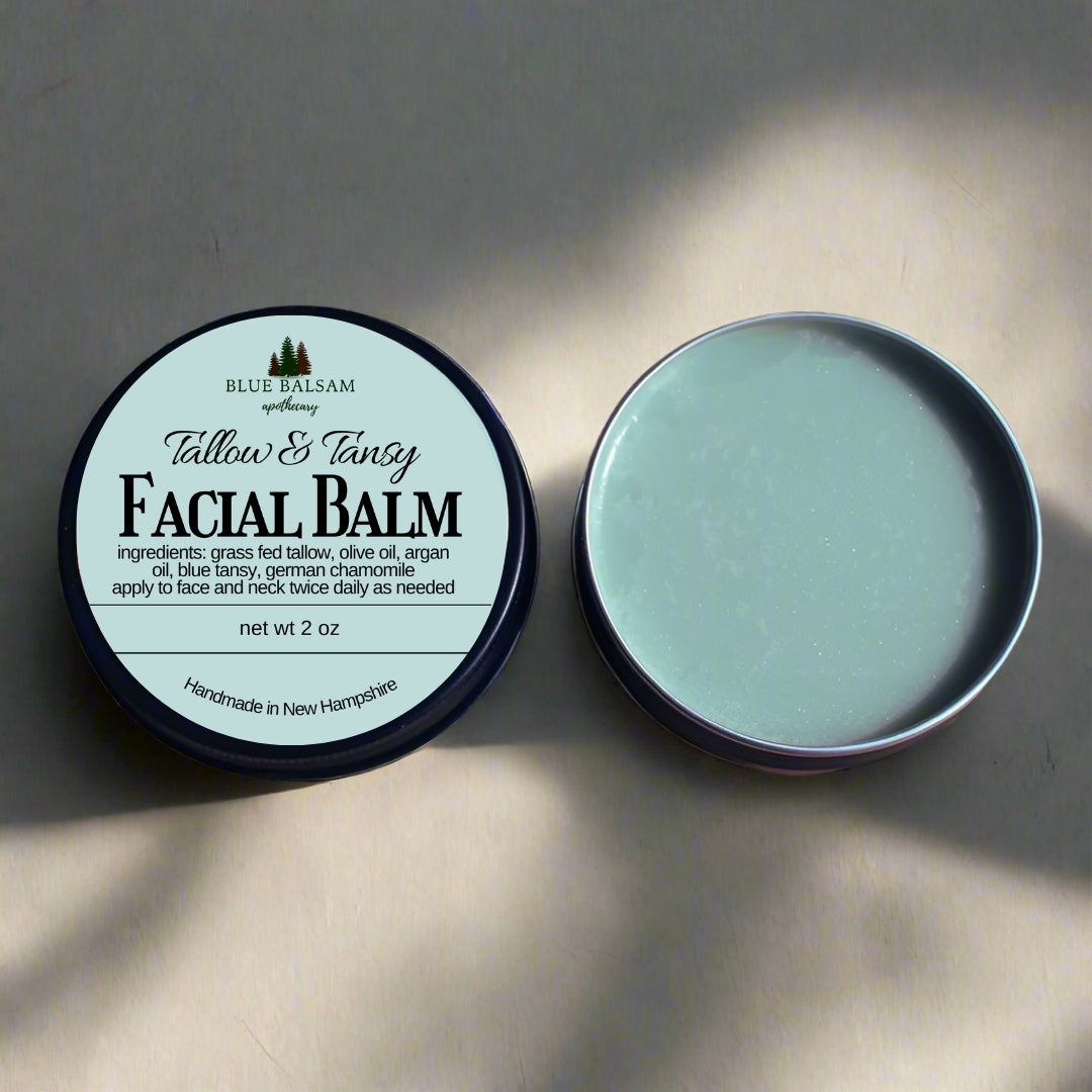 Blue Tansy & Tallow Face Balm | Facial Moisturizer New Hampshire Made |