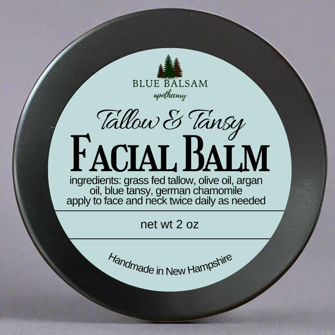 Blue Tansy & Tallow Face Balm | Facial Moisturizer New Hampshire Made |