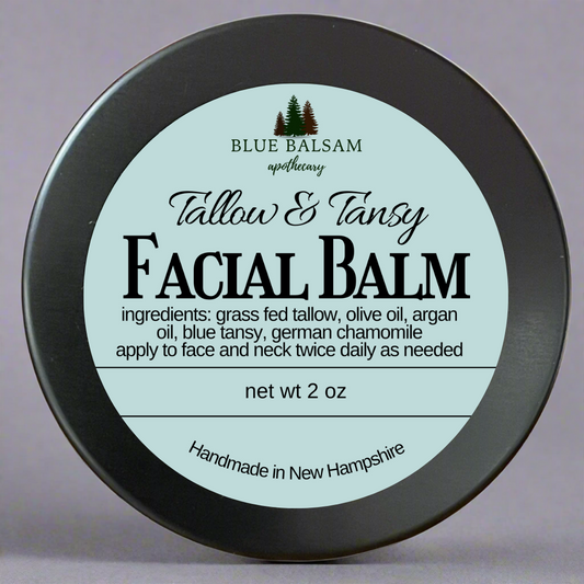 Blue Tansy & Tallow Face Balm | Facial Moisturizer New Hampshire Made |
