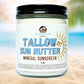Whipped Tallow Sun Butter l Sunscreen with Non Nano Zinc | Organic Grass Fed Tallow Butter |  Tallow Skincare
