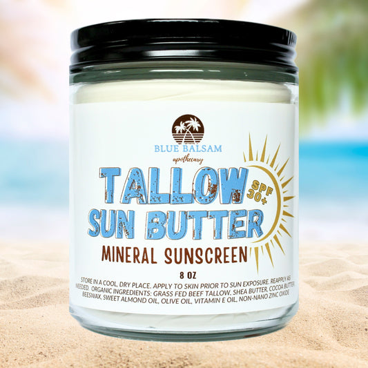 Whipped Tallow Sun Butter l Sunscreen with Non Nano Zinc | Organic Grass Fed Tallow Butter |  Tallow Skincare