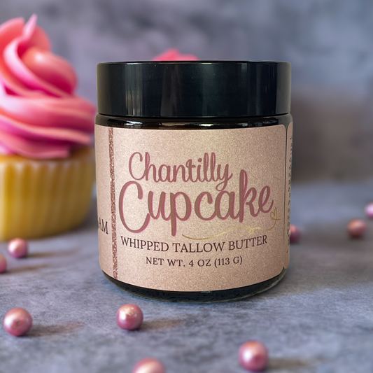 Whipped Tallow Body Butter | Chantilly Cupcake | Grass Fed Tallow Balm | Tallow Skincare