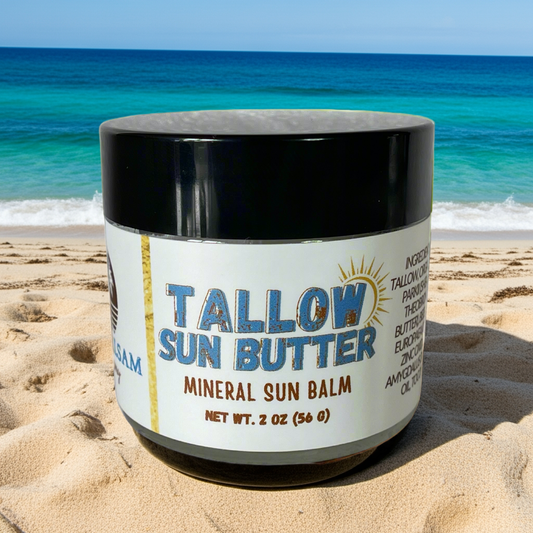 Whipped Tallow Sun Butter l Sunscreen with Non Nano Zinc | Organic Grass Fed Tallow Butter |  Tallow Skincare